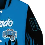 customized orlando magic flame border blue black varsity jacket best selling.webp