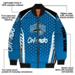 customized orlando magic hexagon grid blue bomber jacket best selling