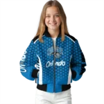 customized orlando magic hexagon grid blue bomber jacket best selling