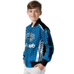 customized orlando magic hexagon grid blue bomber jacket best selling