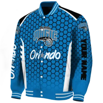 customized orlando magic hexagon grid blue varsity jacket best selling.webp