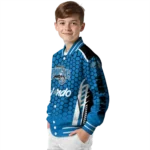 customized orlando magic hexagon grid blue varsity jacket best selling.webp