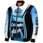 customized orlando magic mesh effect blue black bomber jacket best selling