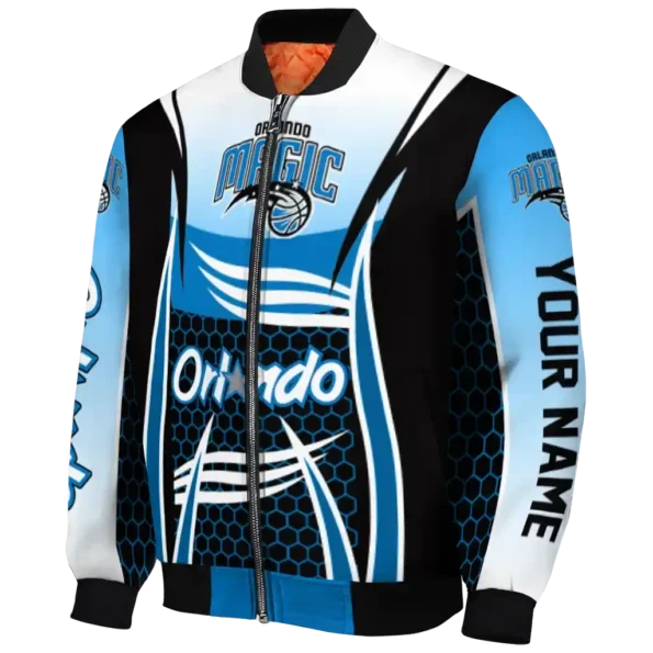 customized orlando magic mesh effect blue black bomber jacket best selling