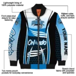 customized orlando magic mesh effect blue black bomber jacket best selling