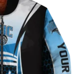 customized orlando magic mesh effect blue black bomber jacket best selling