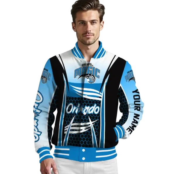customized orlando magic mesh effect blue black varsity jacket high quality.webp