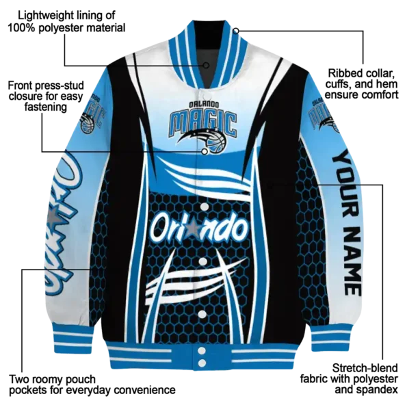 customized orlando magic mesh effect blue black varsity jacket new arrival.webp