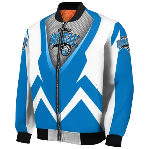 customized orlando magic v stripes blue white bomber jacket best selling