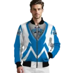 customized orlando magic v stripes blue white bomber jacket best selling