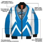 customized orlando magic v stripes blue white bomber jacket best selling