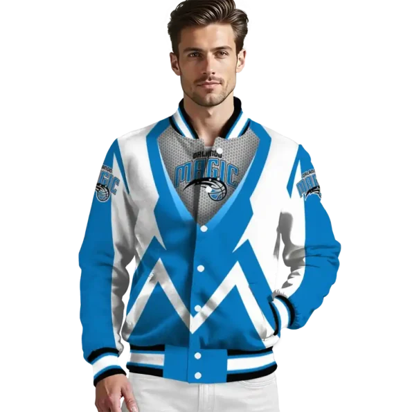 customized orlando magic v stripes blue white varsity jacket high quality.webp