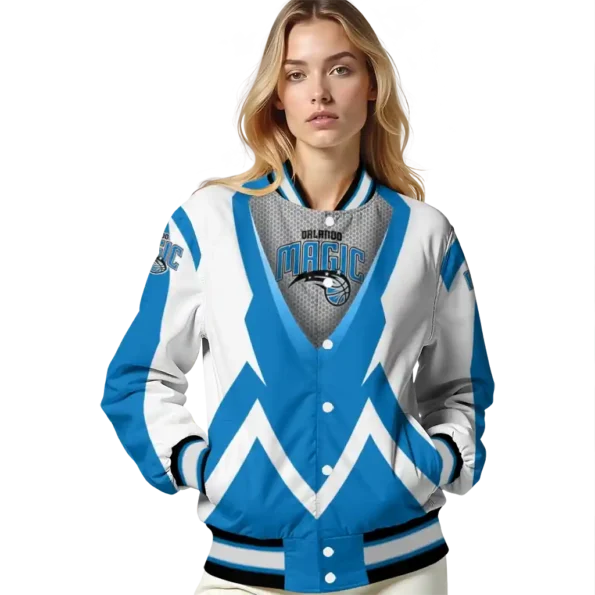 customized orlando magic v stripes blue white varsity jacket latest model.webp