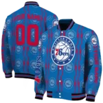 customized philadelphia 76ers bolt stripe blue varsity jacket best selling.webp