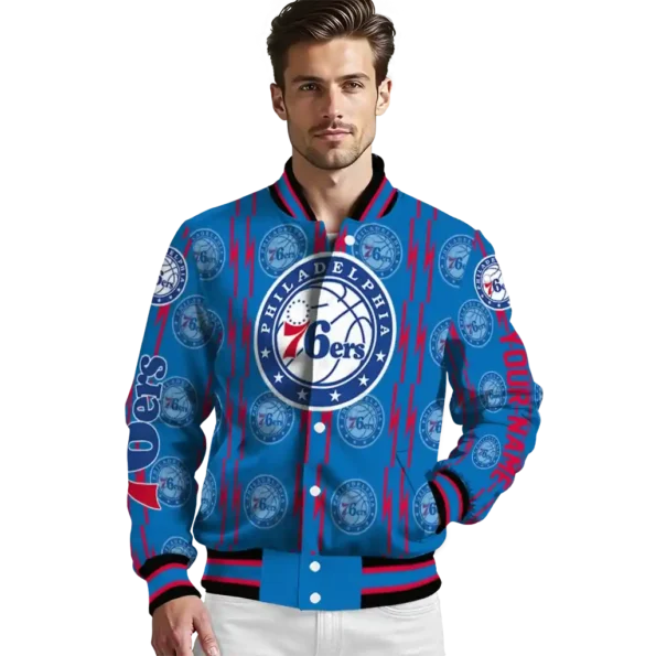 customized philadelphia 76ers bolt stripe blue varsity jacket high quality.webp