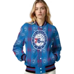 customized philadelphia 76ers bolt stripe blue varsity jacket best selling.webp