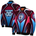 customized philadelphia 76ers mesh chest black bomber jacket best selling