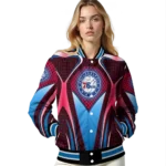 customized philadelphia 76ers mesh chest black varsity jacket best selling.webp