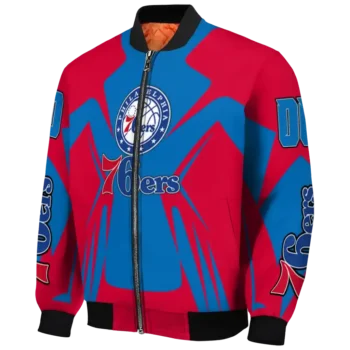customized philadelphia 76ers spider mark blue bomber jacket best selling