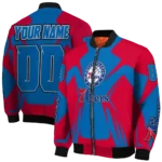 customized philadelphia 76ers spider mark blue bomber jacket best selling
