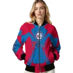 customized philadelphia 76ers spider mark blue bomber jacket best selling