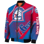 customized philadelphia 76ers star burst blue bomber jacket best selling