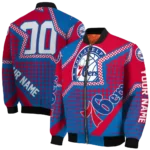 customized philadelphia 76ers star burst blue bomber jacket best selling