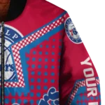 customized philadelphia 76ers star burst blue bomber jacket best selling
