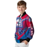 customized philadelphia 76ers star burst blue bomber jacket best selling