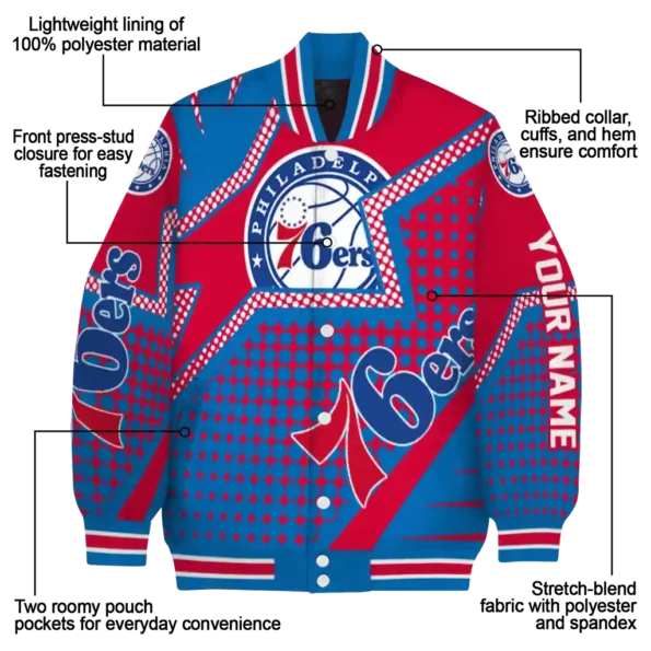 customized philadelphia 76ers star burst blue varsity jacket new arrival.webp