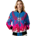 customized philadelphia 76ers winged blaze blue white bomber jacket best selling
