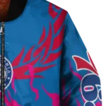 customized philadelphia 76ers winged blaze blue white bomber jacket best selling