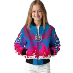 customized philadelphia 76ers winged blaze blue white bomber jacket best selling
