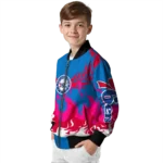 customized philadelphia 76ers winged blaze blue white bomber jacket best selling