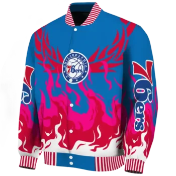 customized philadelphia 76ers winged blaze blue white varsity jacket best selling.webp