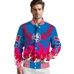 customized philadelphia 76ers winged blaze blue white varsity jacket best selling.webp