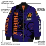 customized phoenix suns hexagon cluster purple black bomber jacket best selling