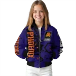 customized phoenix suns hexagon cluster purple black bomber jacket best selling