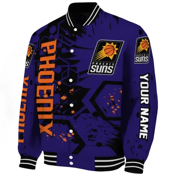 customized phoenix suns hexagon cluster purple black varsity jacket best selling.webp