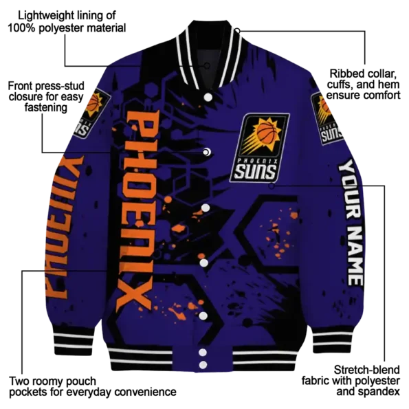 customized phoenix suns hexagon cluster purple black varsity jacket new arrival.webp