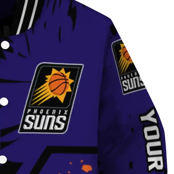 customized phoenix suns hexagon cluster purple black varsity jacket premium grade.webp