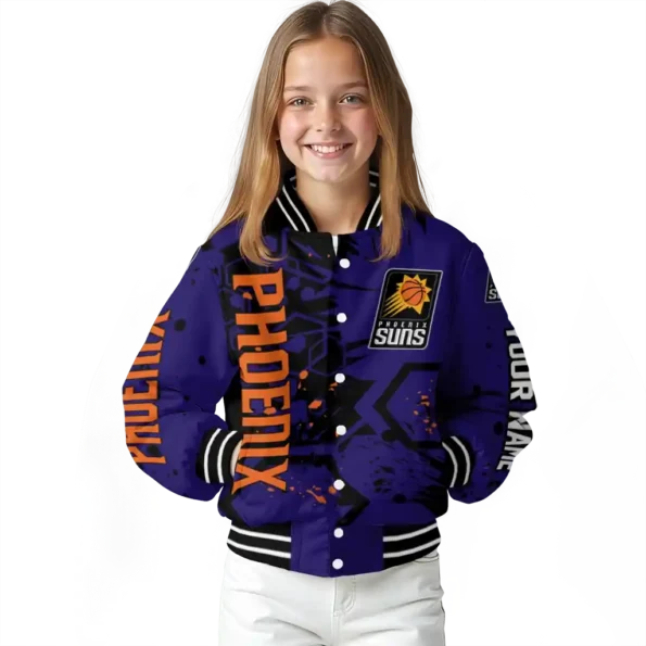 customized phoenix suns hexagon cluster purple black varsity jacket top rated.webp