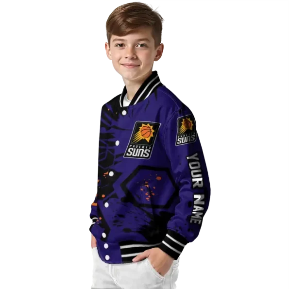 customized phoenix suns hexagon cluster purple black varsity jacket trendy.webp