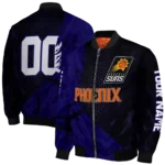customized phoenix suns hexagon mesh purple black bomber jacket best selling