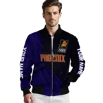 customized phoenix suns hexagon mesh purple black bomber jacket best selling