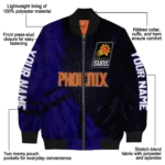 customized phoenix suns hexagon mesh purple black bomber jacket best selling