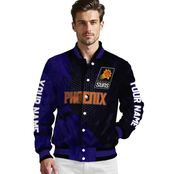 customized phoenix suns hexagon mesh purple black varsity jacket high quality.webp