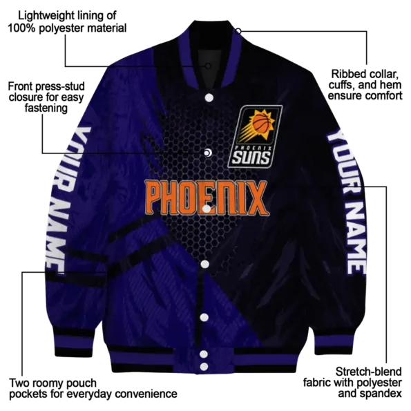 customized phoenix suns hexagon mesh purple black varsity jacket new arrival.webp