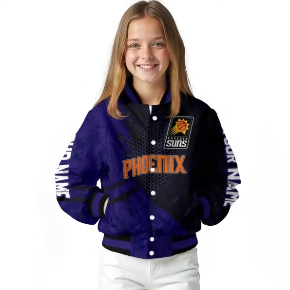 customized phoenix suns hexagon mesh purple black varsity jacket top rated.webp