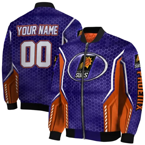 customized phoenix suns power plate purple bomber jacket fashion forward